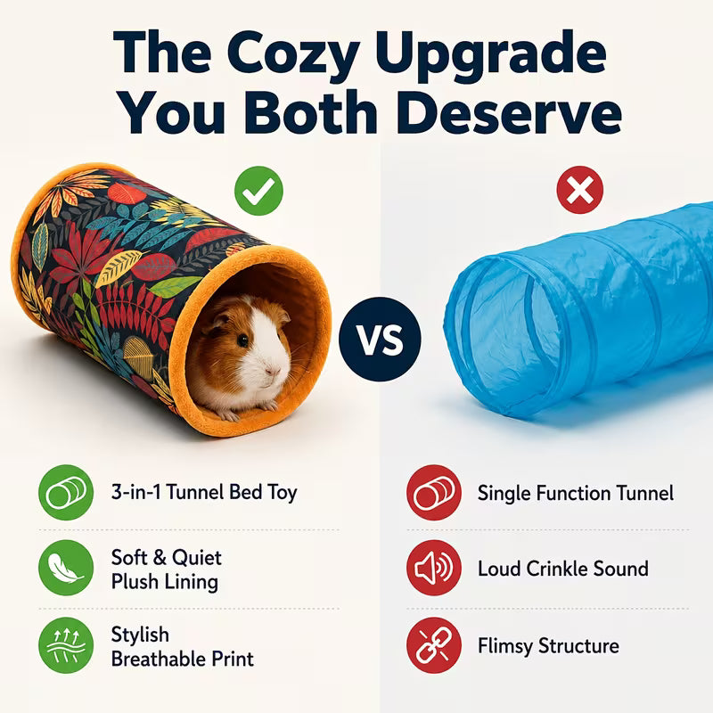 Cozy Small Animal Tunnel Bed Hideout