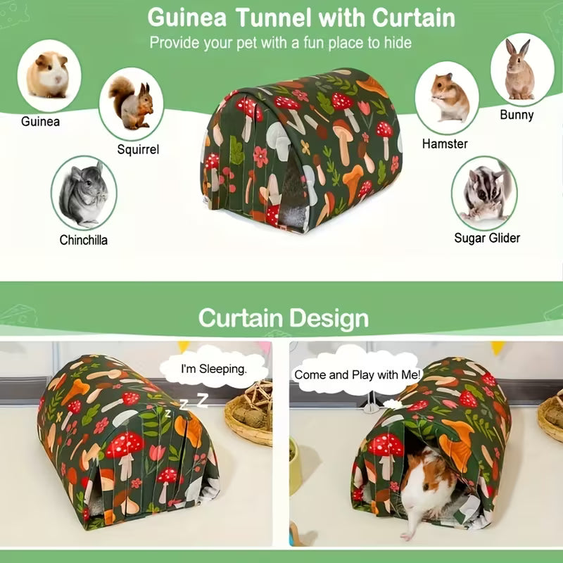 Guinea Pig Hideout Tent with Curtains