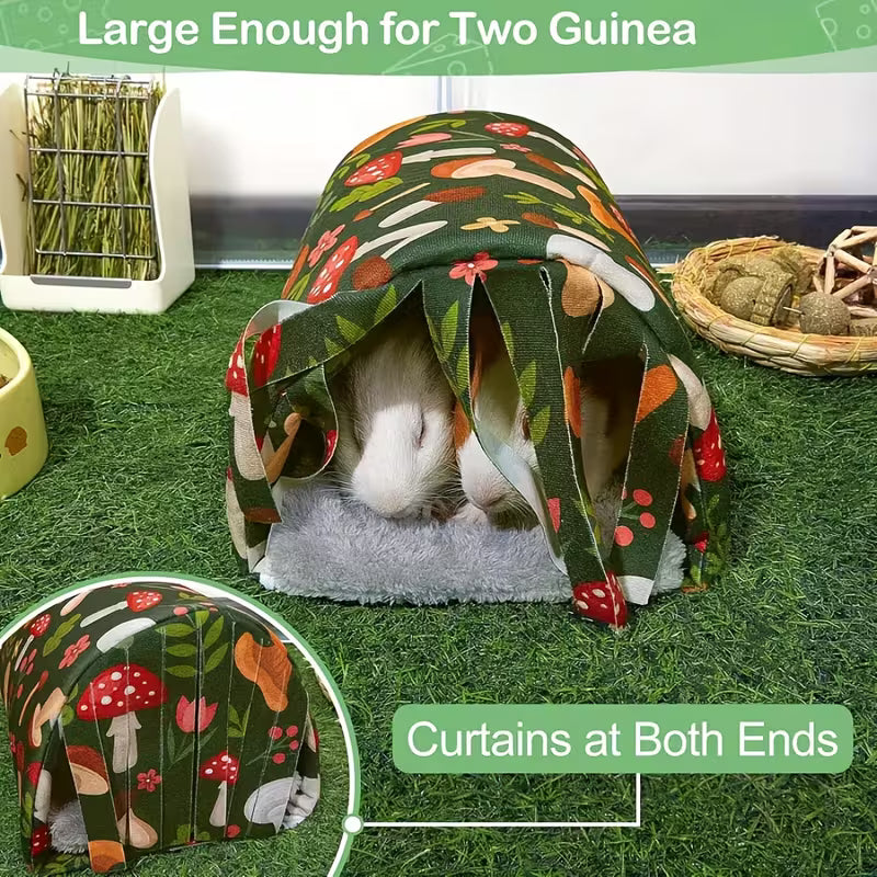 Guinea Pig Hideout Tent with Curtains